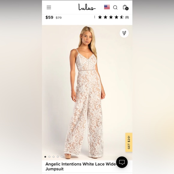 Lulus Dresses & Skirts - Angelic Intentions White Lace Wide-Leg Jumpsuit